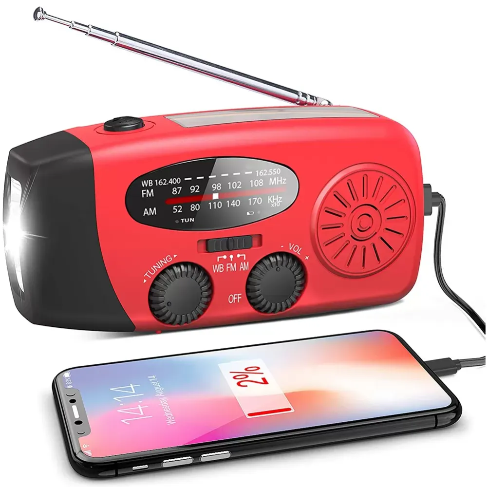 Multifunctional Radio Hand Crank Solar USB Charging FM AM WB NOAA Weather Radio Emergency LED FlashlightPower Bank