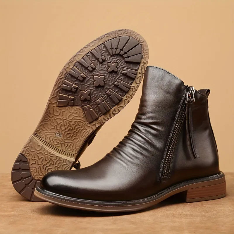 Italian Hand-Embossed Genuine Leather Chelsea Boots