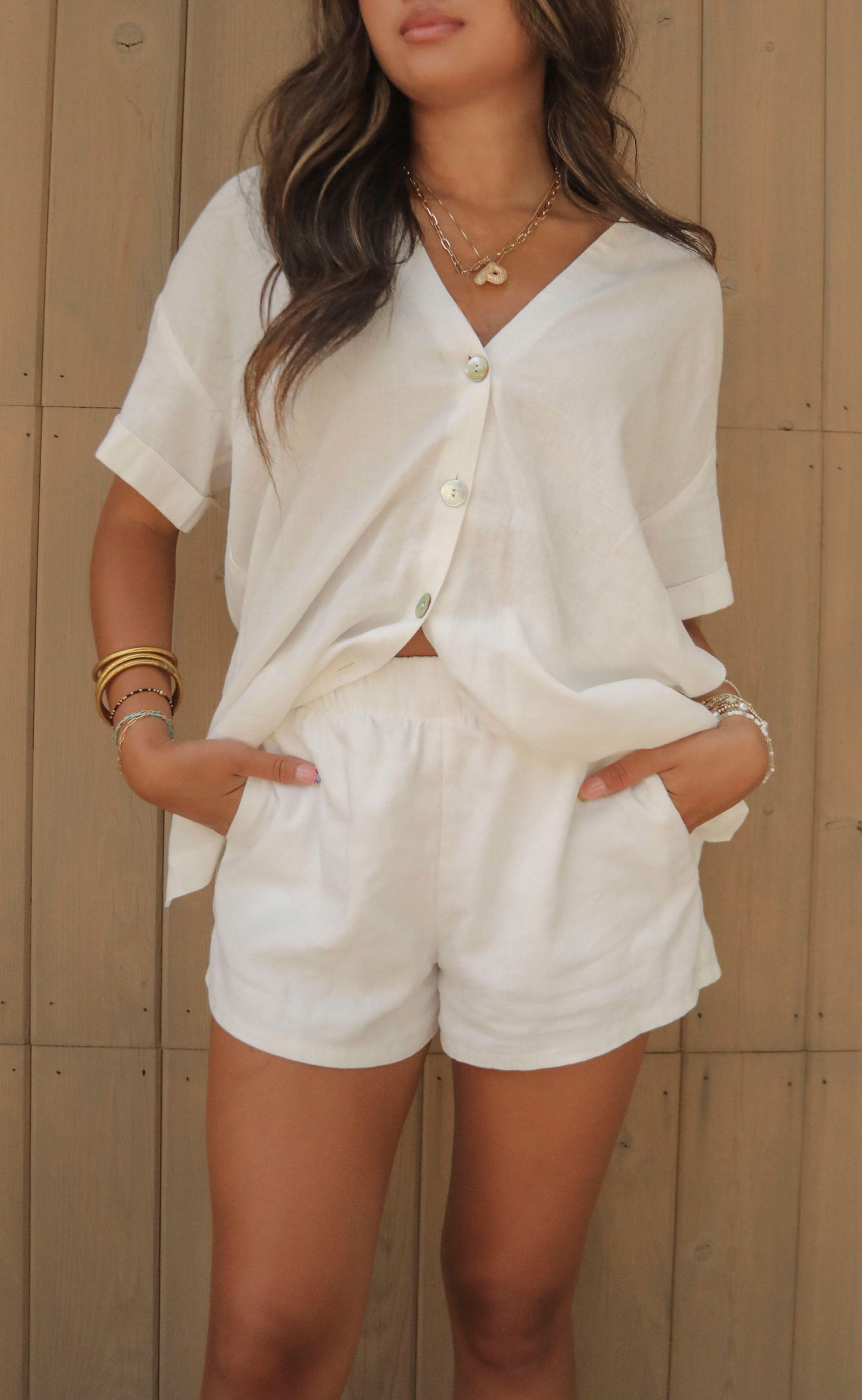 Show Me Your Mumu: Hendrix Shorts - White Linen