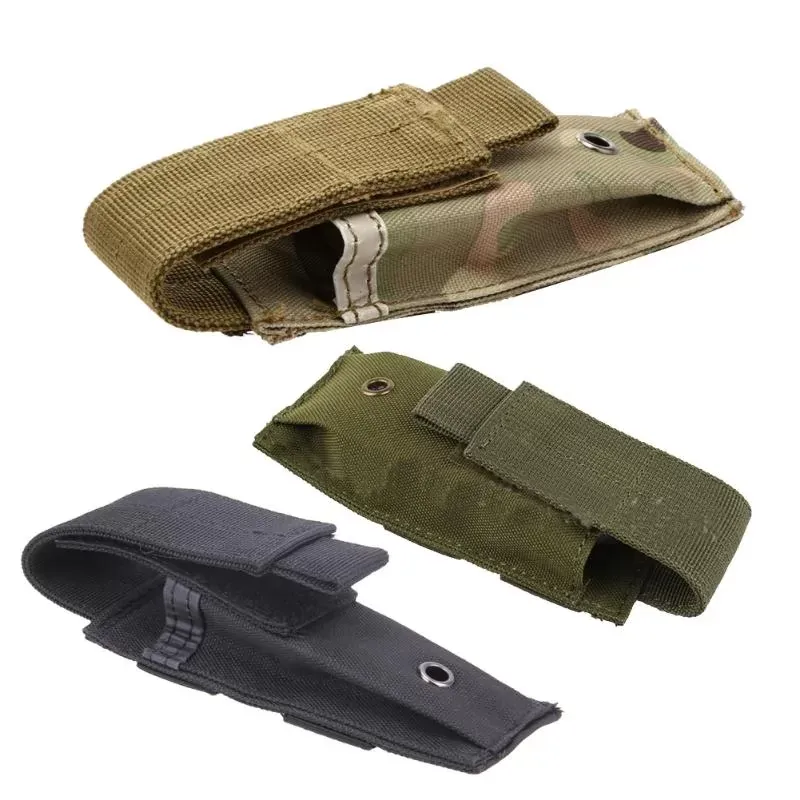 Tactical Single Pistol Magazine Pouch Military Molle System Pouch Knife Flashlight Sheath Pouch Hunting Camo Bags