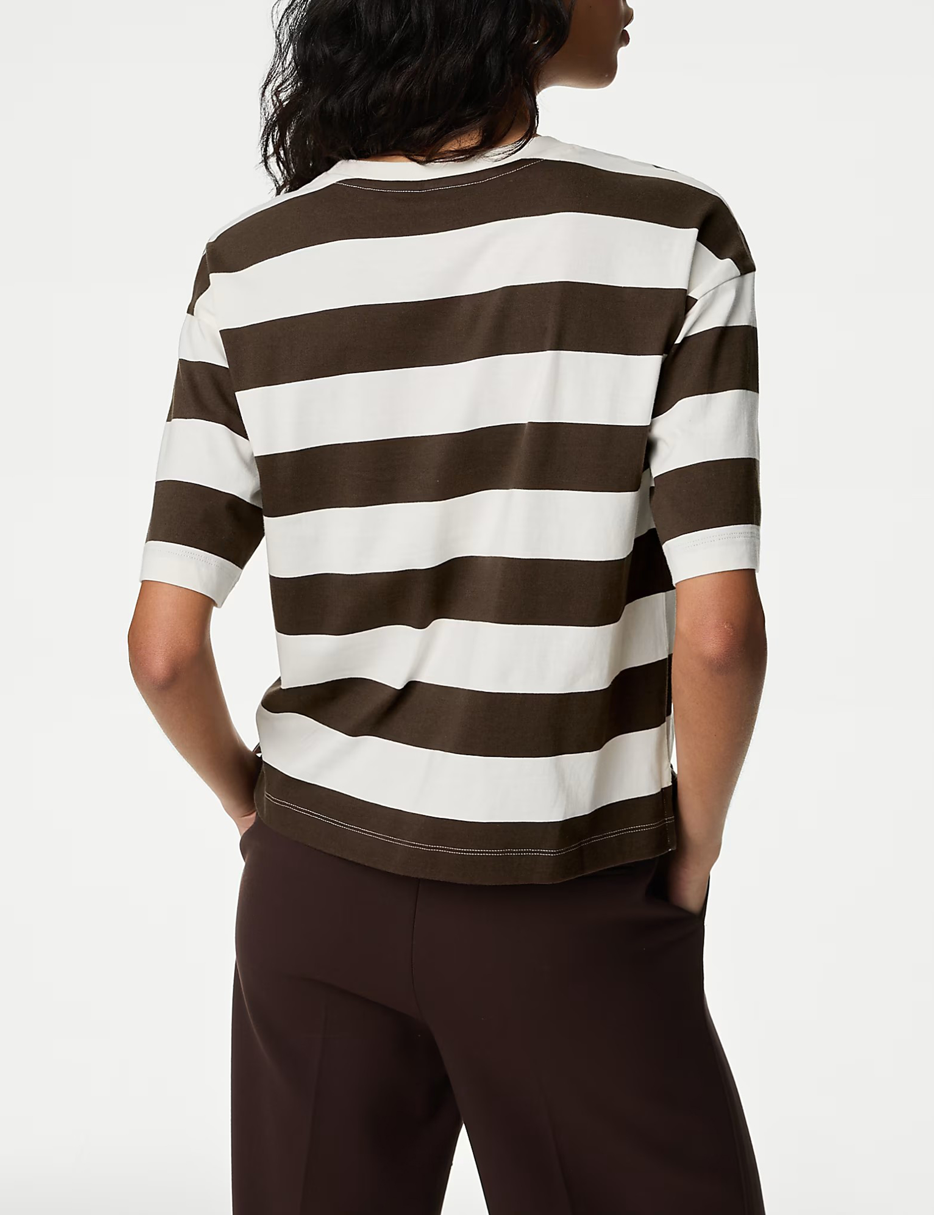 Pure Cotton Striped Boxy T-Shirt