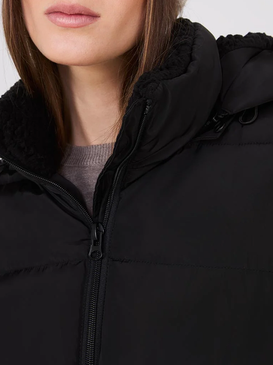 Drawstring Waist Puffer Jacket