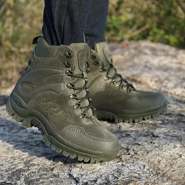 Men's Hiking Combat Boots Waterproof Non-Slip Anti-Puncture Work Boots (Durability Upgrade)