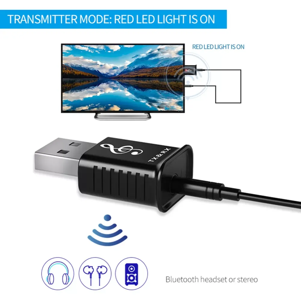 USB Wireless Audio Adapter Bletooth Transmitter Receiver Space-saving MSD168 Portable 4 in 1 USB Bletooth Players