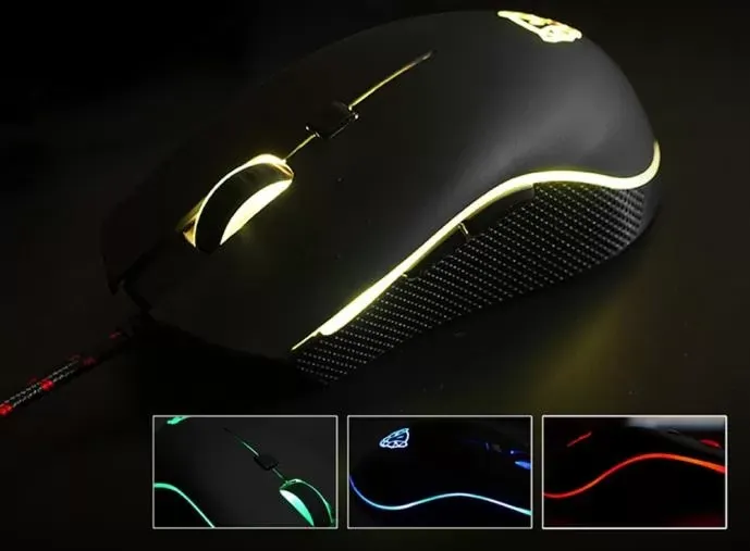 Motospeed V40 4000 DPI 6 Buttons Breathing LED Optical Wired Gaming Mouse Low noise Ergonomic Computer Silent PC Laptop