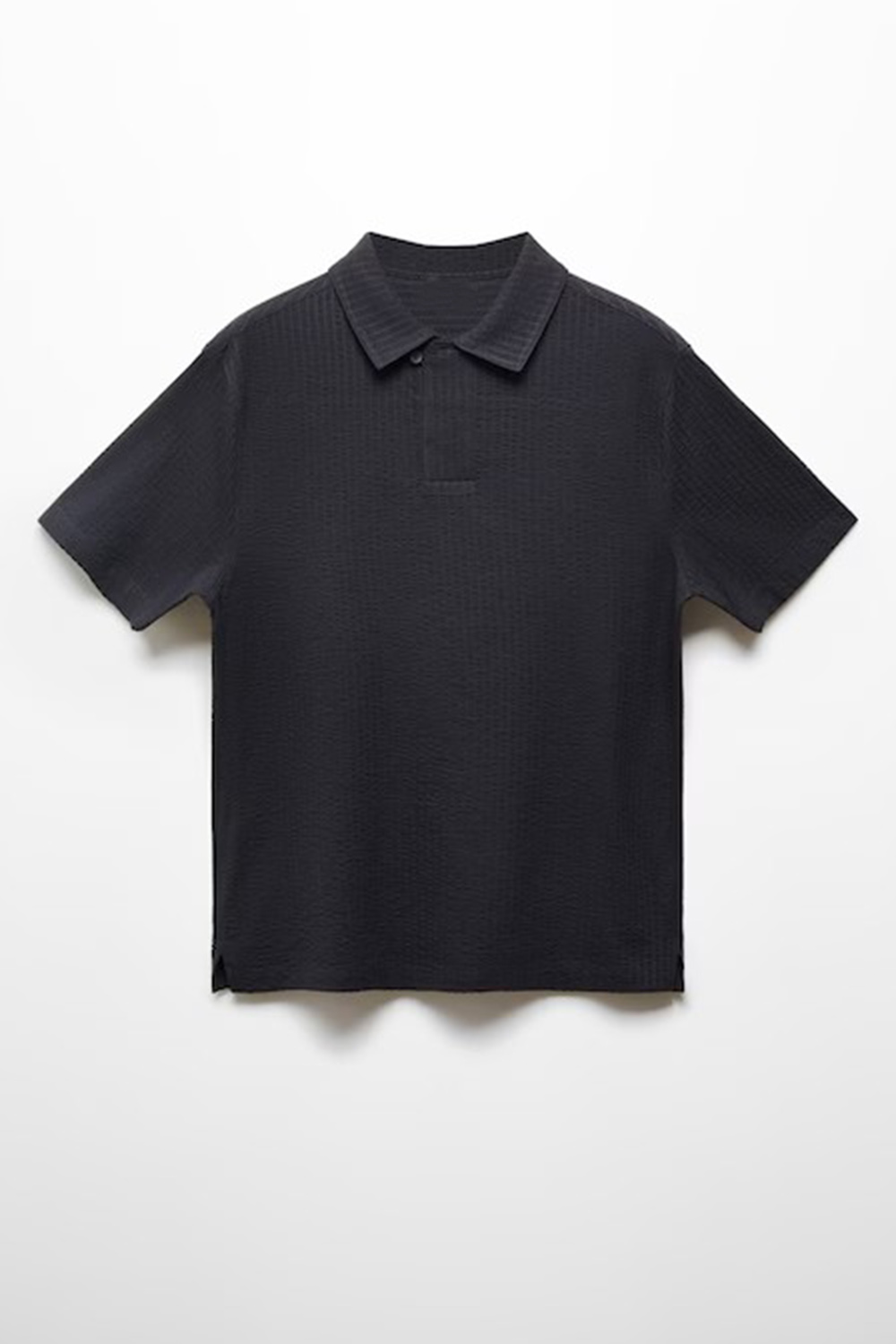 Seersucker cotton polo shirt