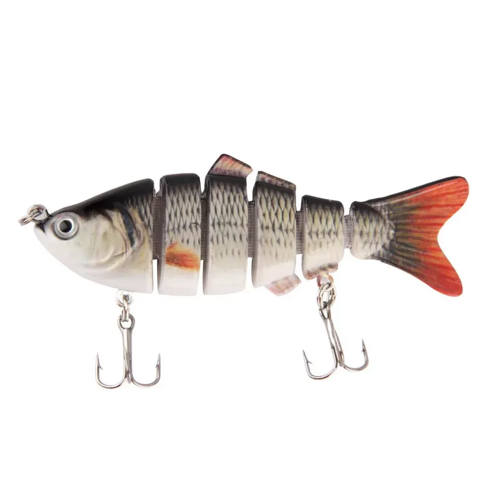 10cm/18g Lifelike 6 Segments Swimbait Fishing Lure Crankbait Hard Bait Fish Treble Hook Fishing Tackle