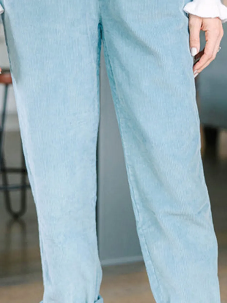 Blue Gray Corduroy Pants