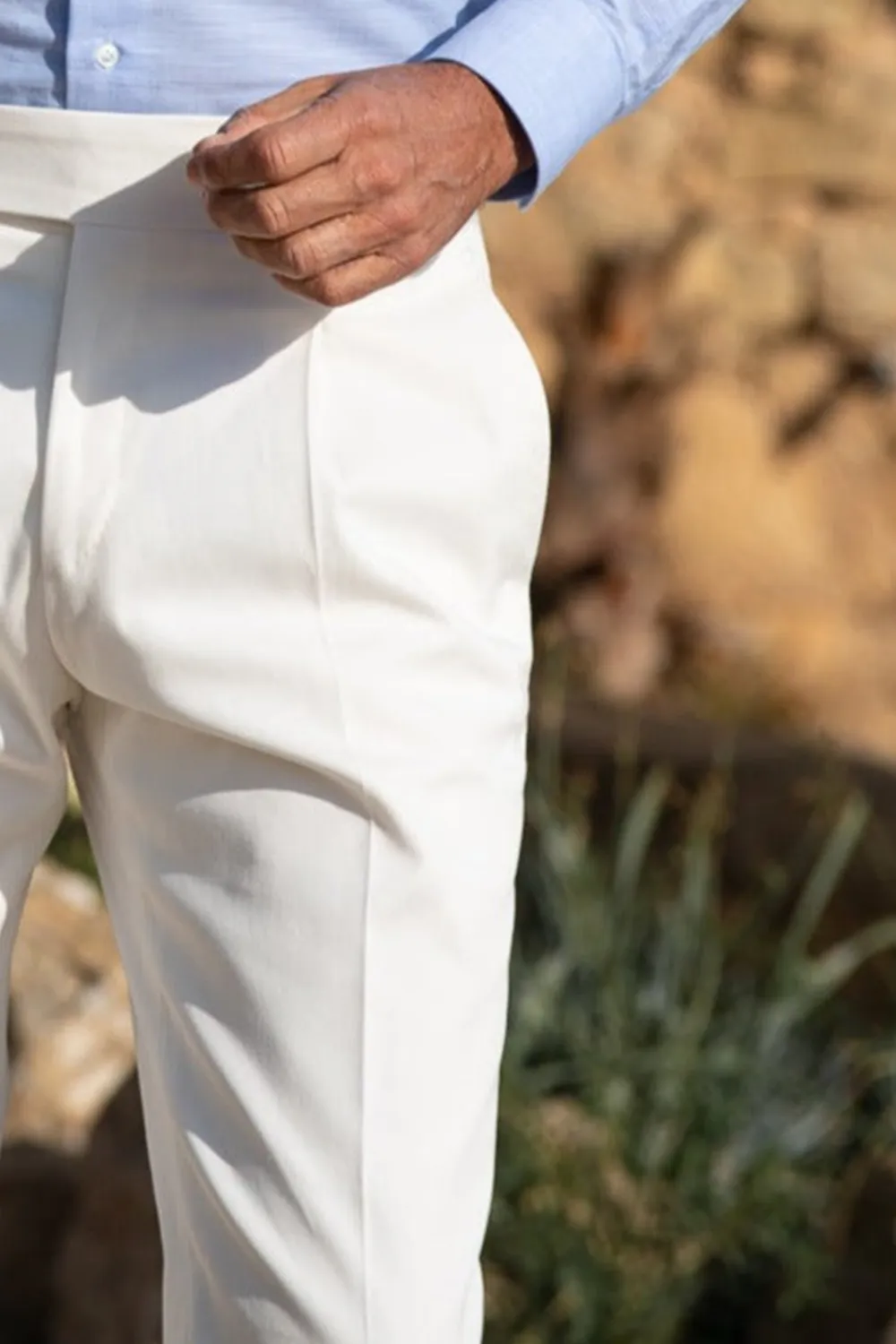 White Cotton Trousers 