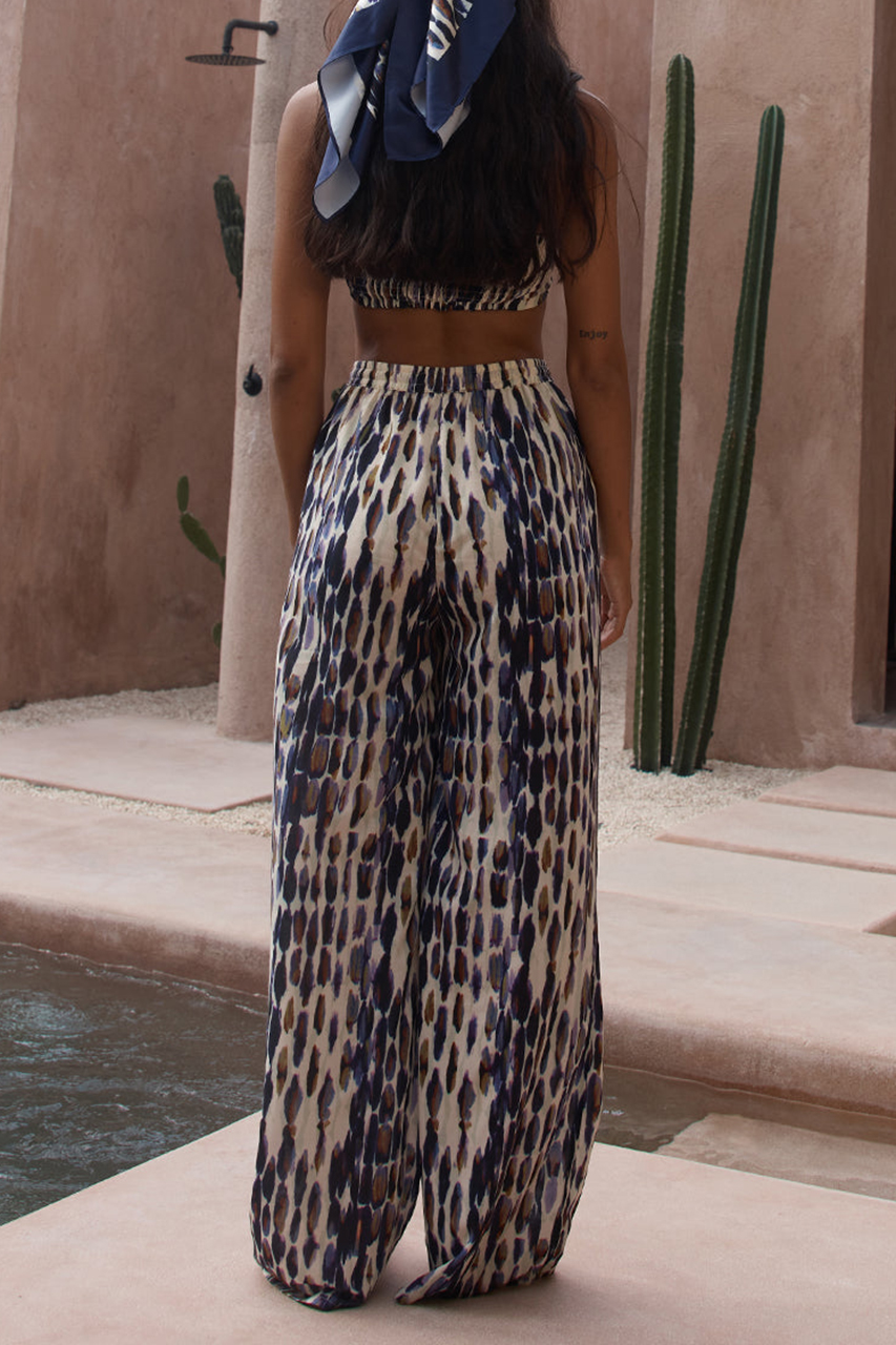 Unique printed floor-length pants