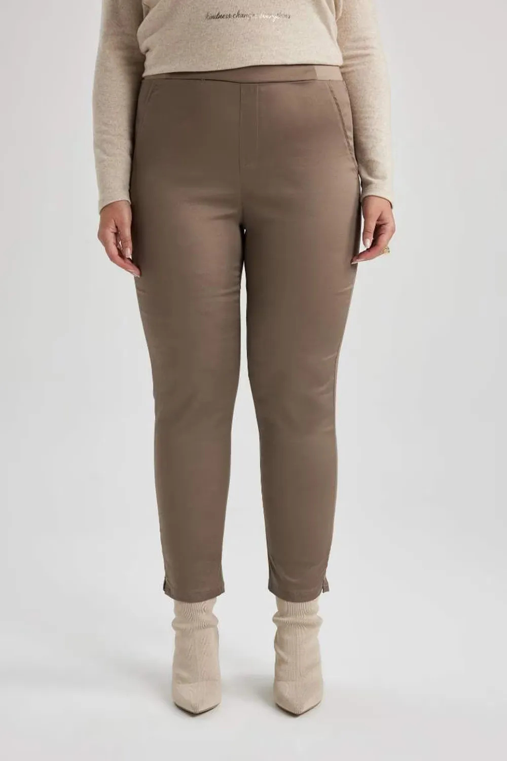 Valentina Sigaret Normal Waist Satin Trousers