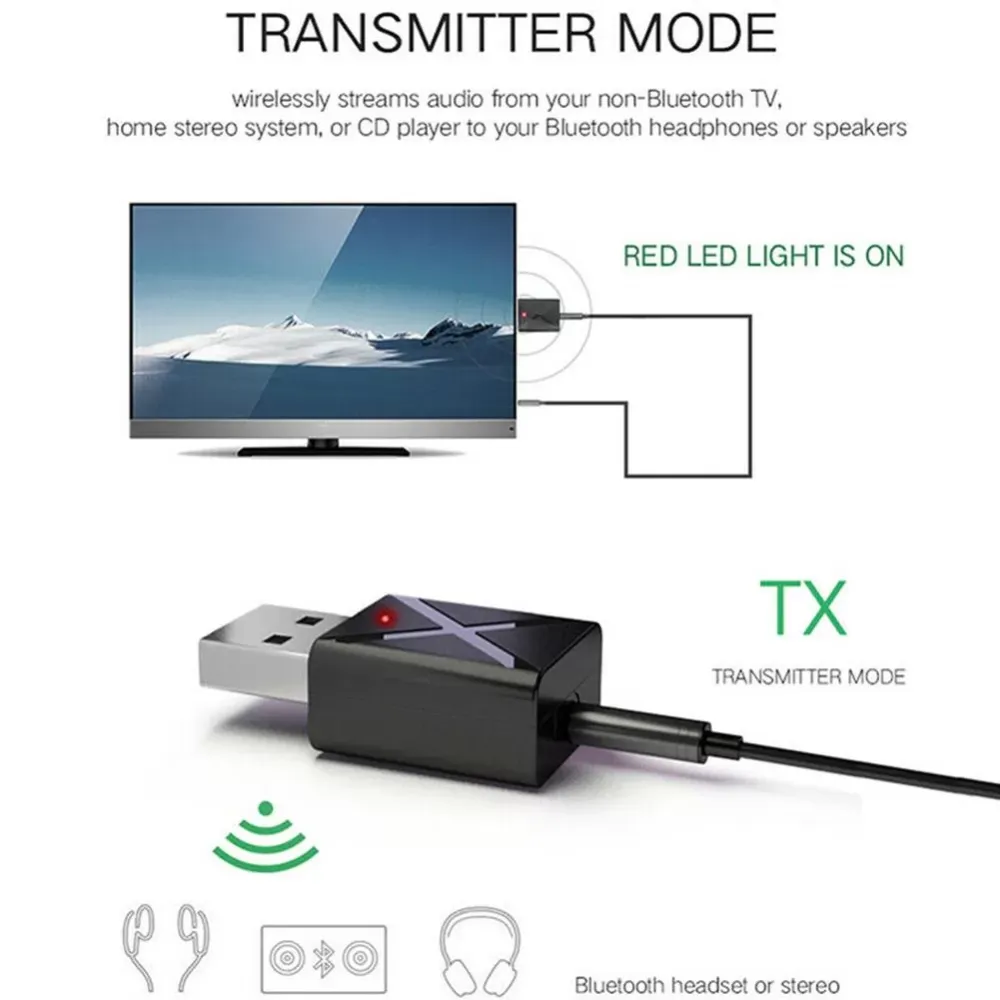 Wireless USB Bletooth Adapter BT 5.0 Dongle Music Audio Receiver Transmitter for PC Computer High Quality USB Bletooth Adapter