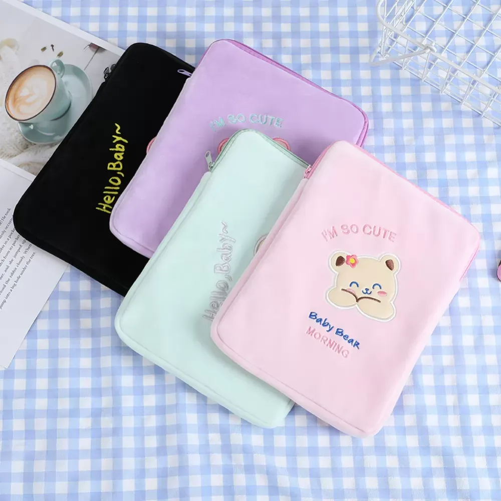 11 inch Cute Cartoon Bear Tablet Sleeve Pouch Case Bag for iPad Protective Cover Laptop Bag Sleeve Notebook Case