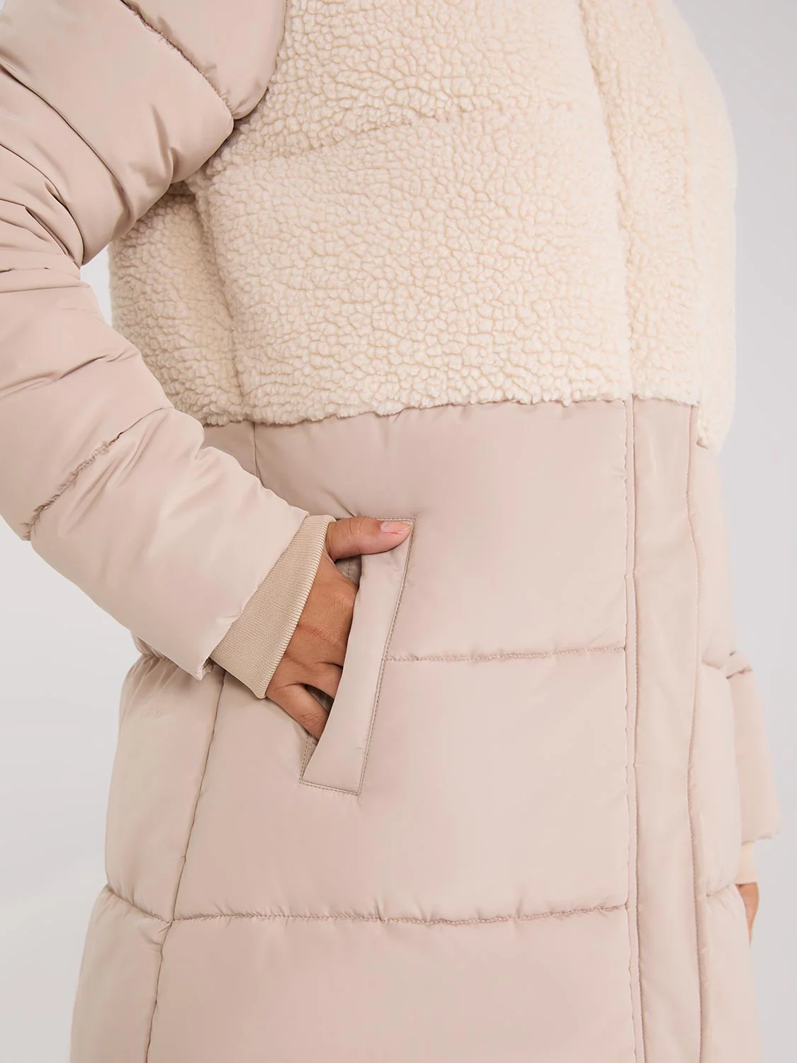 Short Shearling Puffer Jacket