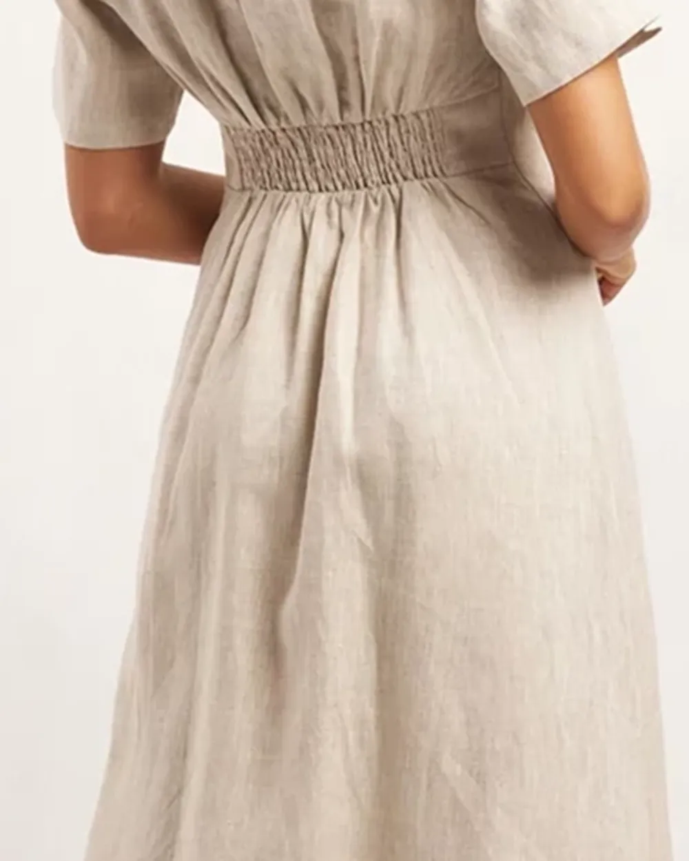 Linen Midi Shirt Dress