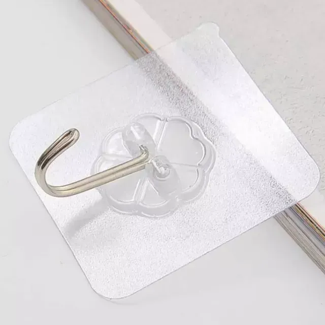 50PC Strong Transparent Suction Cup Sucker Wall Hooks Hanger for Kitchen Bathroom 6*6cm Wall Hooks