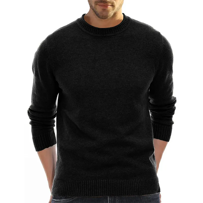 Men's Crewneck Sweater Soft Casual Sweaters for Men Classic Pullover Sweaters with Ribbing Edge