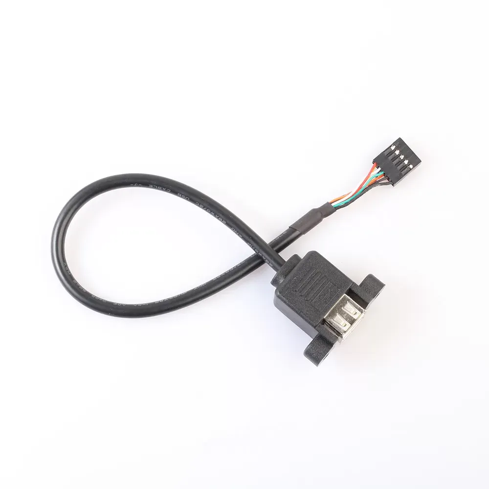 Stackable Dual USB 2.0 A Female To Motherboard 9 Pin Header Cable 2XUSB to 9P 30cm / 50cm / 100cm