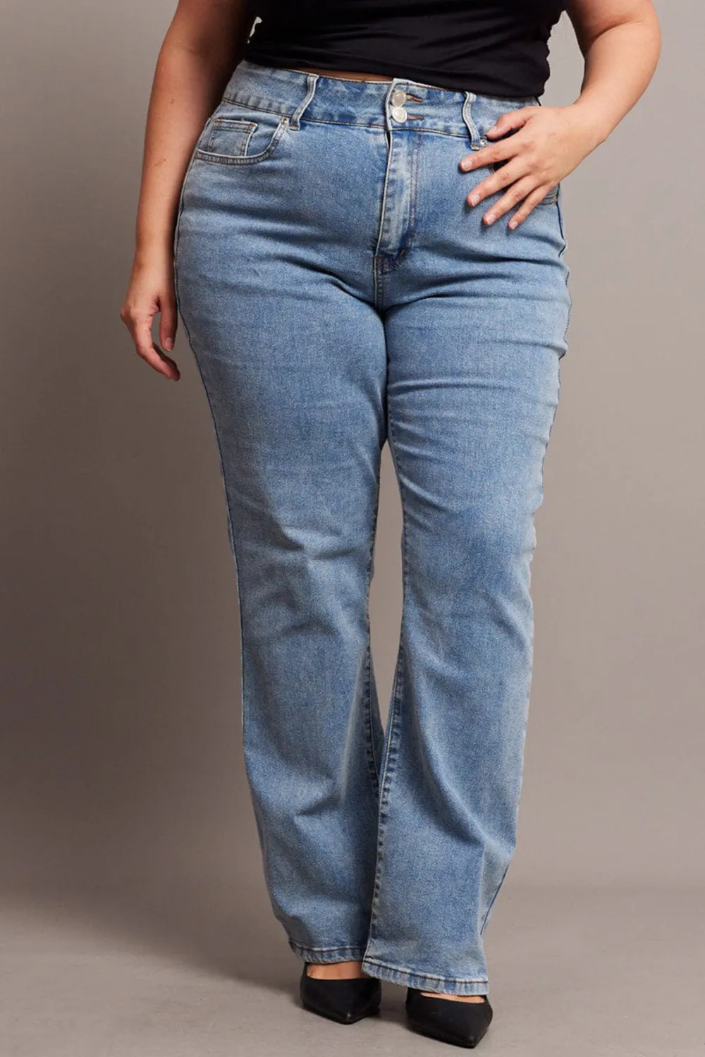 Denim Flare Jeans Mid Rise