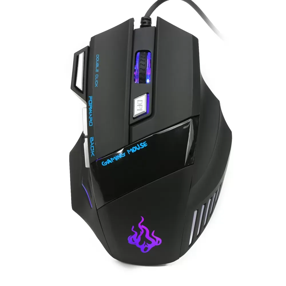 New 5500 DPI 7 Button LED Optical USB Wired Gaming Mouse Mice For Pro Gamer Pc Desktop Office Entertainment Laptop Accessories