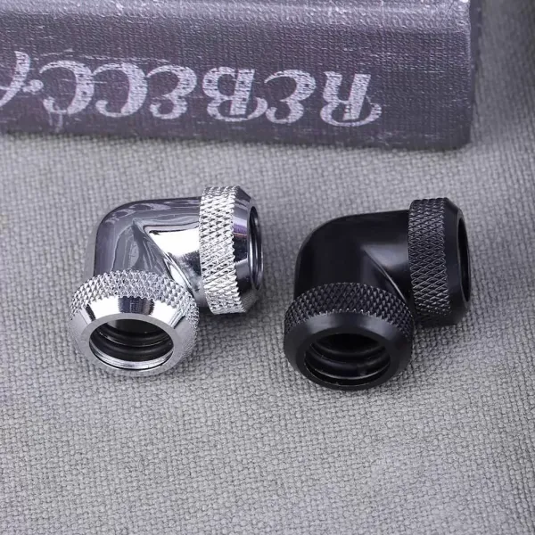 Computer Water Cooling Accessory 14mm OD G1/4 Inner Thread 90 Degree Tube Connector for PC Water Cooling for 14mm OD Hard Tubes