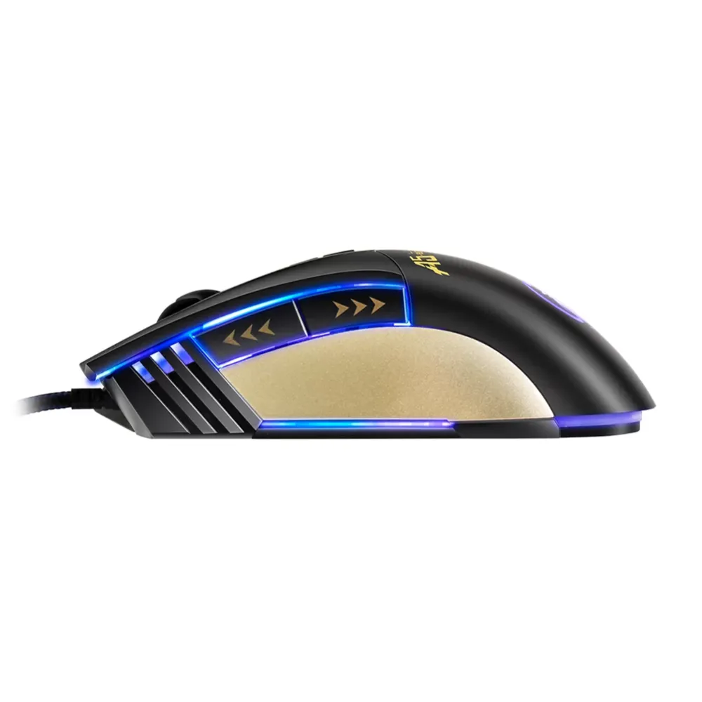 Ergonomic design 3200dpi 6-key programmable professional game mouse, led 4-color breathing lamp, suitable for laptop and pc