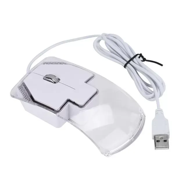 1600 DPI Optical USB LED Wired Game Mouse Mice Computer Table Ergonomic Silent For PC Laptop White