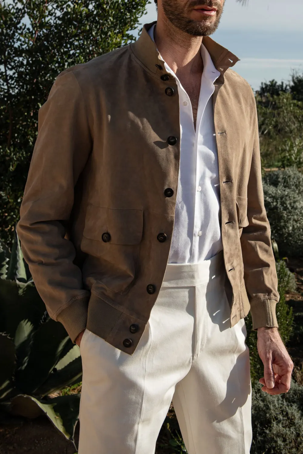 BEIGE SOFT SUEDE NUVOLA JACKET