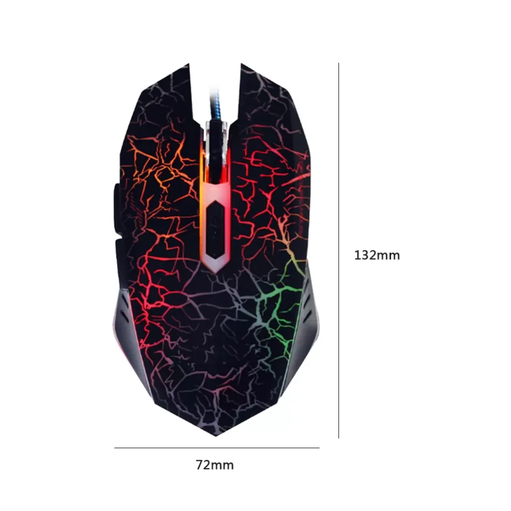 Ergonomically designed 4000dpi adjustable 6-button USB cable optical game office optical mouse, with breathing lamp