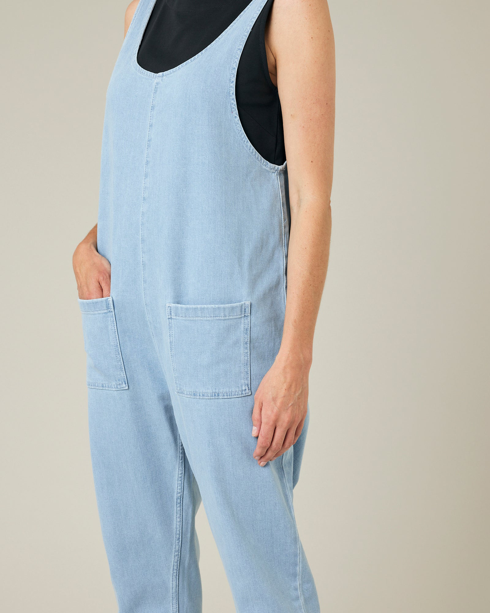 LIGHT BLUE DENIM JUMPSUIT