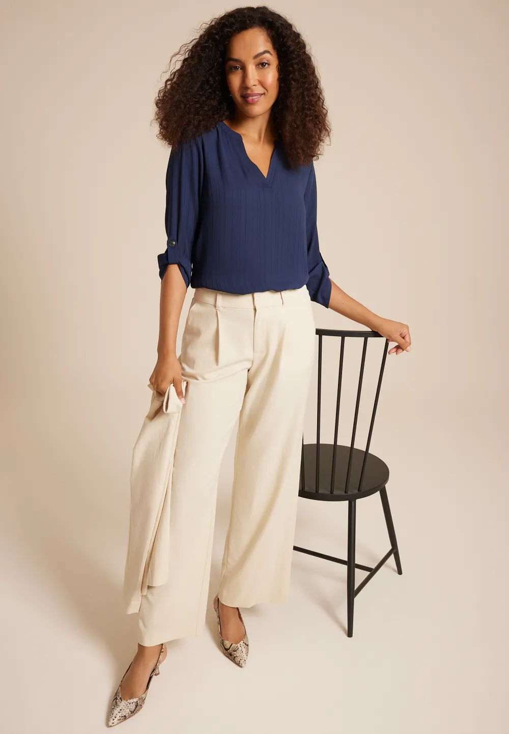 Atwood 3/4 Sleeve Popover Blouse