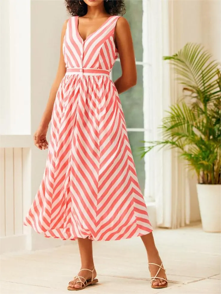 Sunbeam Striped Midi Dress