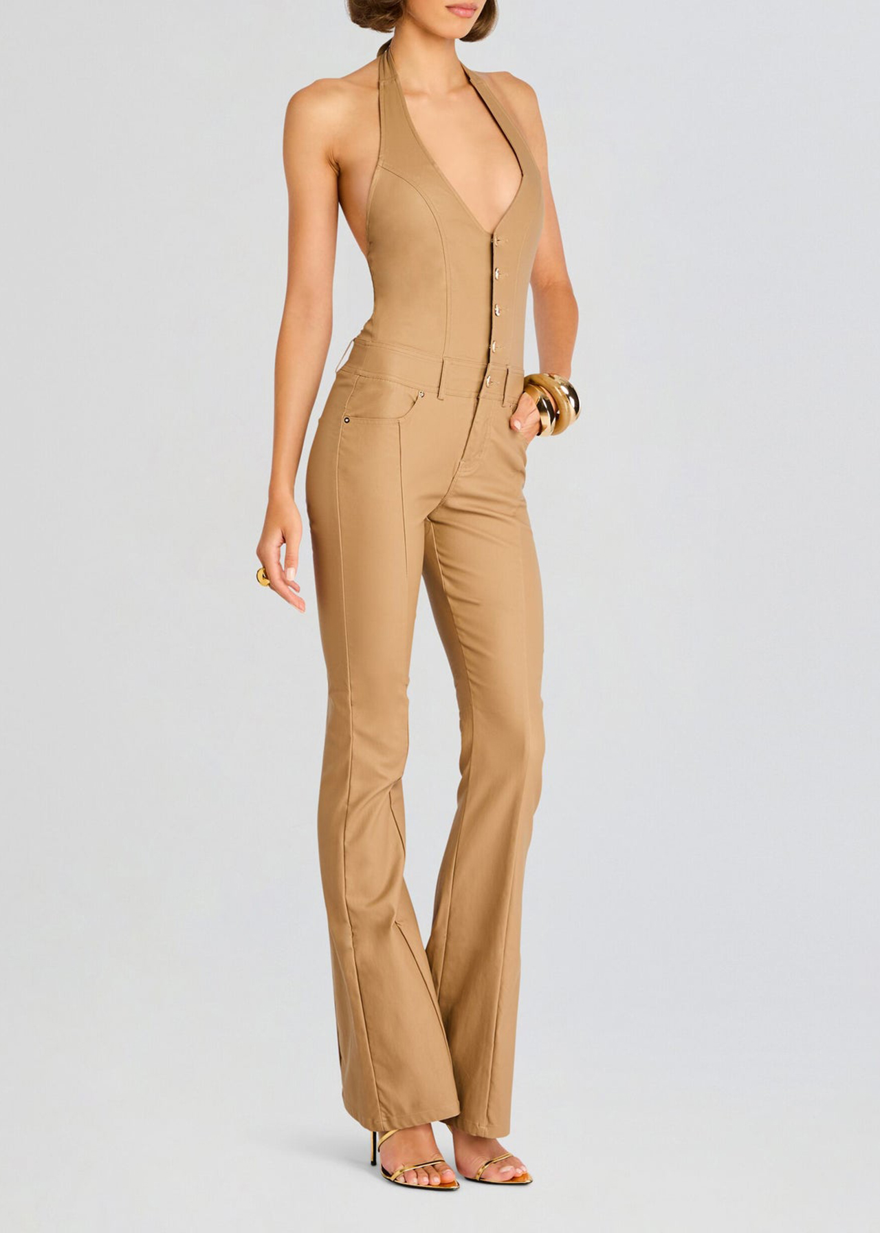 Cynthia Coated Denim Jumpsuit