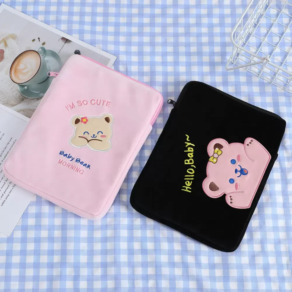 11 inch Cute Cartoon Bear Tablet Sleeve Pouch Case Bag for iPad Protective Cover Laptop Bag Sleeve Notebook Case