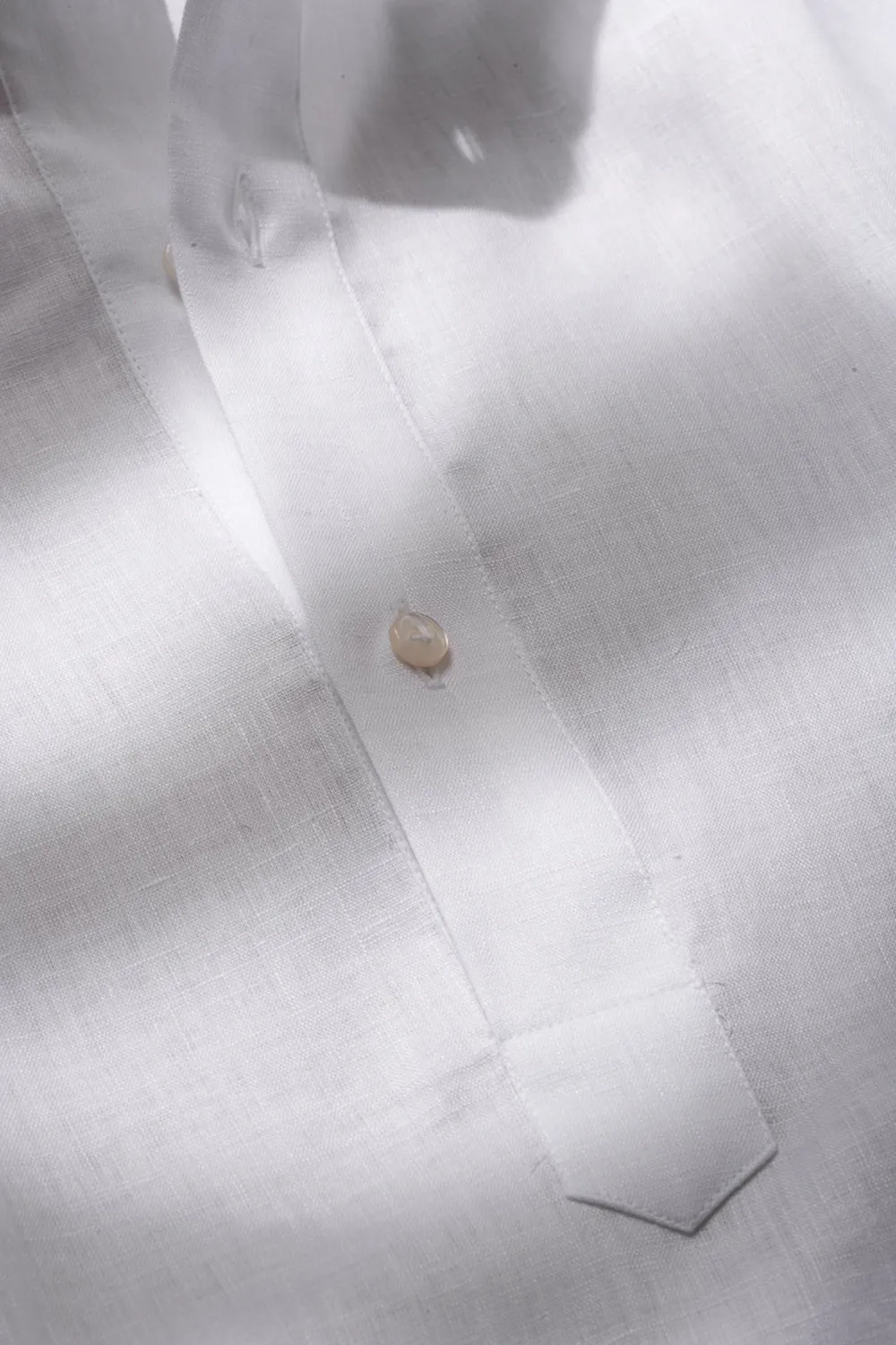 White Linen Popover Shirt