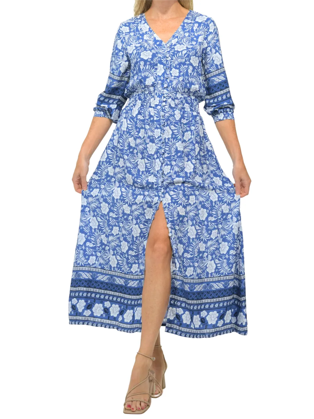 Kelsey Dress / Indigo Tropical