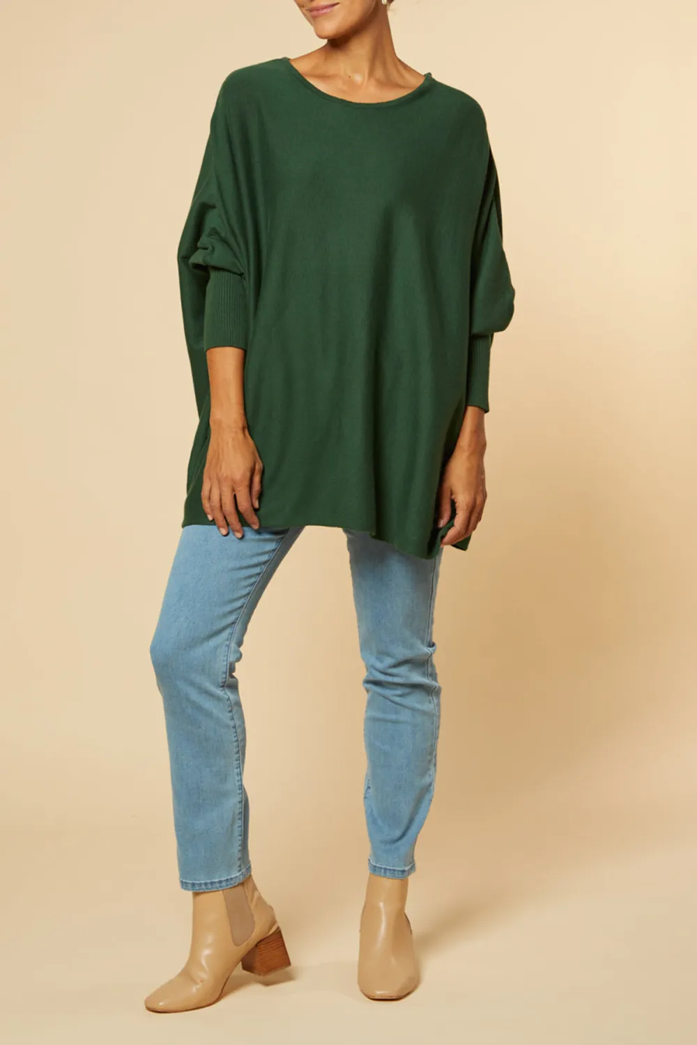 Mia Oversized Jumper In Forest