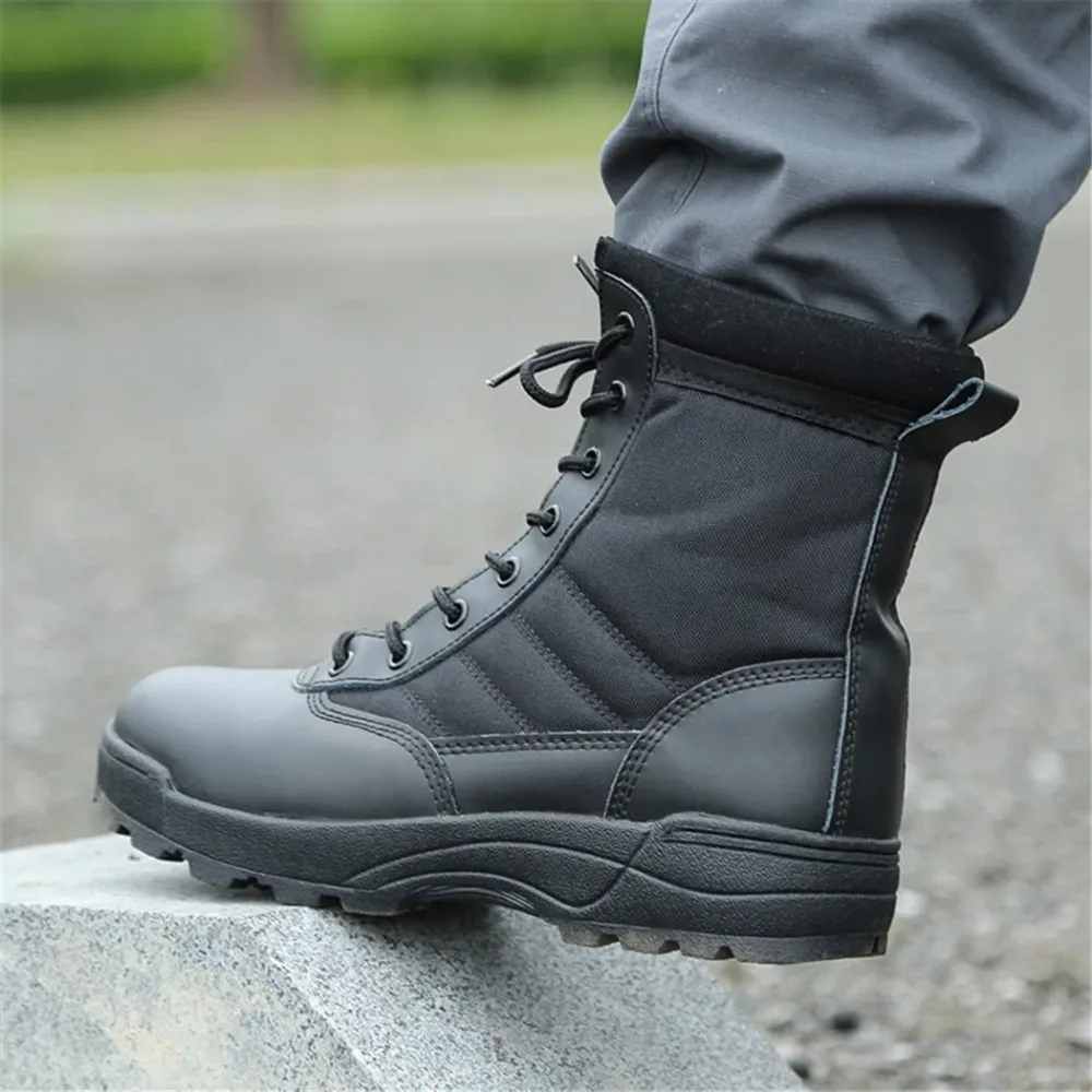 Men Waterproof Steel Toe Work Boots Non-Slip Hiking Boots Tactical Boots