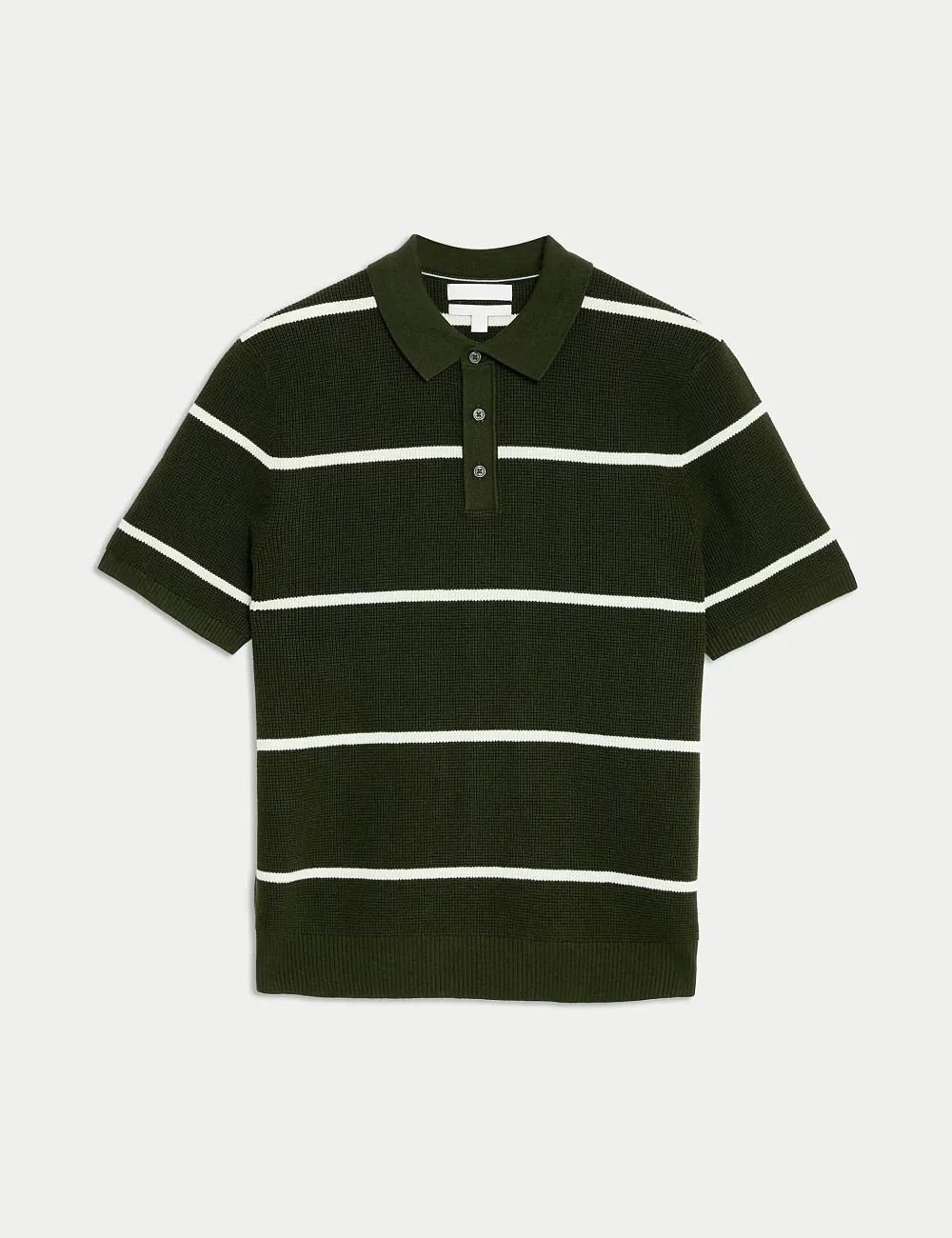 Cotton Rich Striped Knitted Polo Shirt