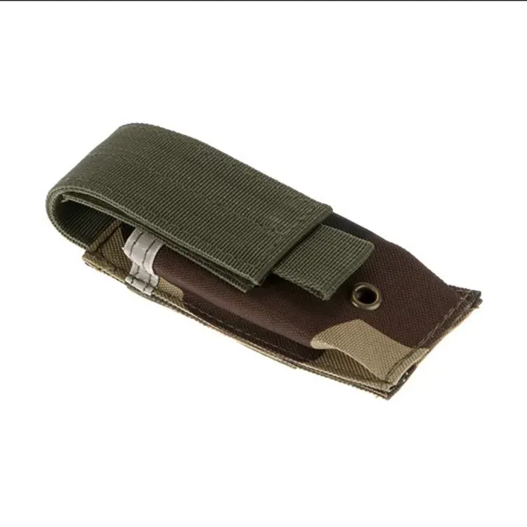 Tactical Single Pistol Magazine Pouch Military Molle System Pouch Knife Flashlight Sheath Pouch Hunting Camo Bags