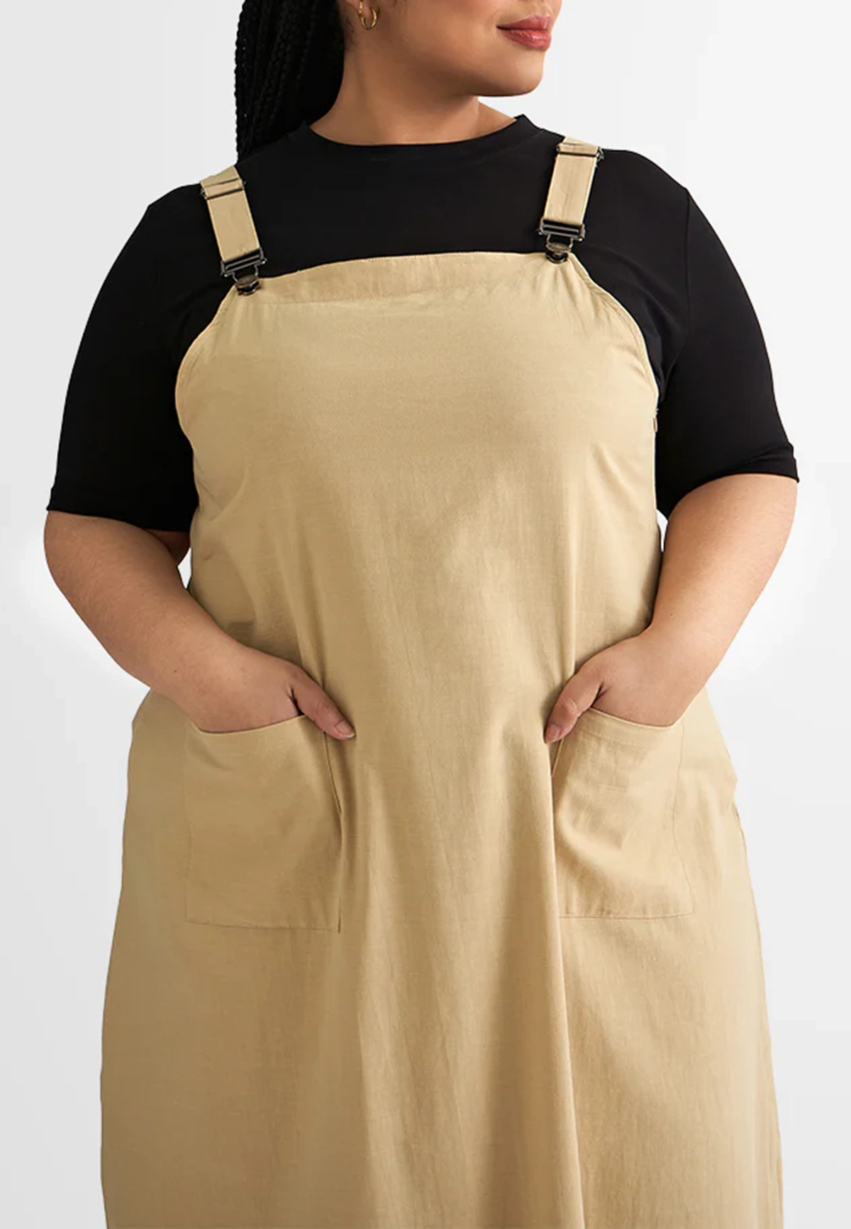 Adjustable Linen Pinafore Dress