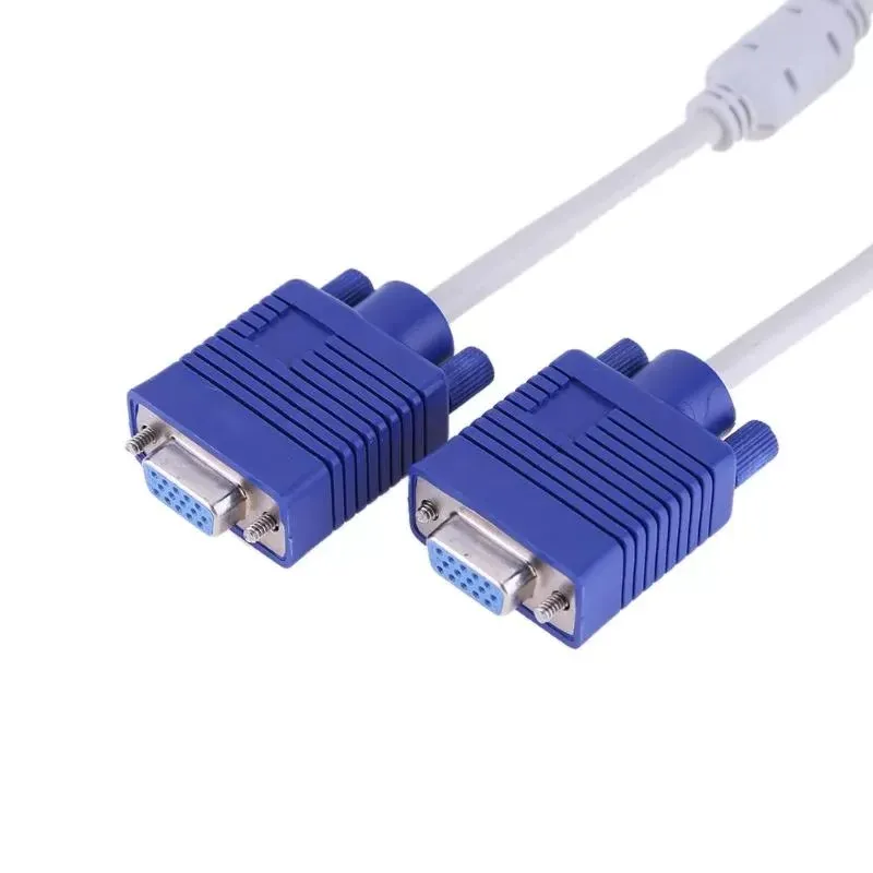 VGA Cable Splitter Dual 2 Monitor 15Pin Two Ports VGA Male To VGA Female Adapter Support 1920*1080 Resolution