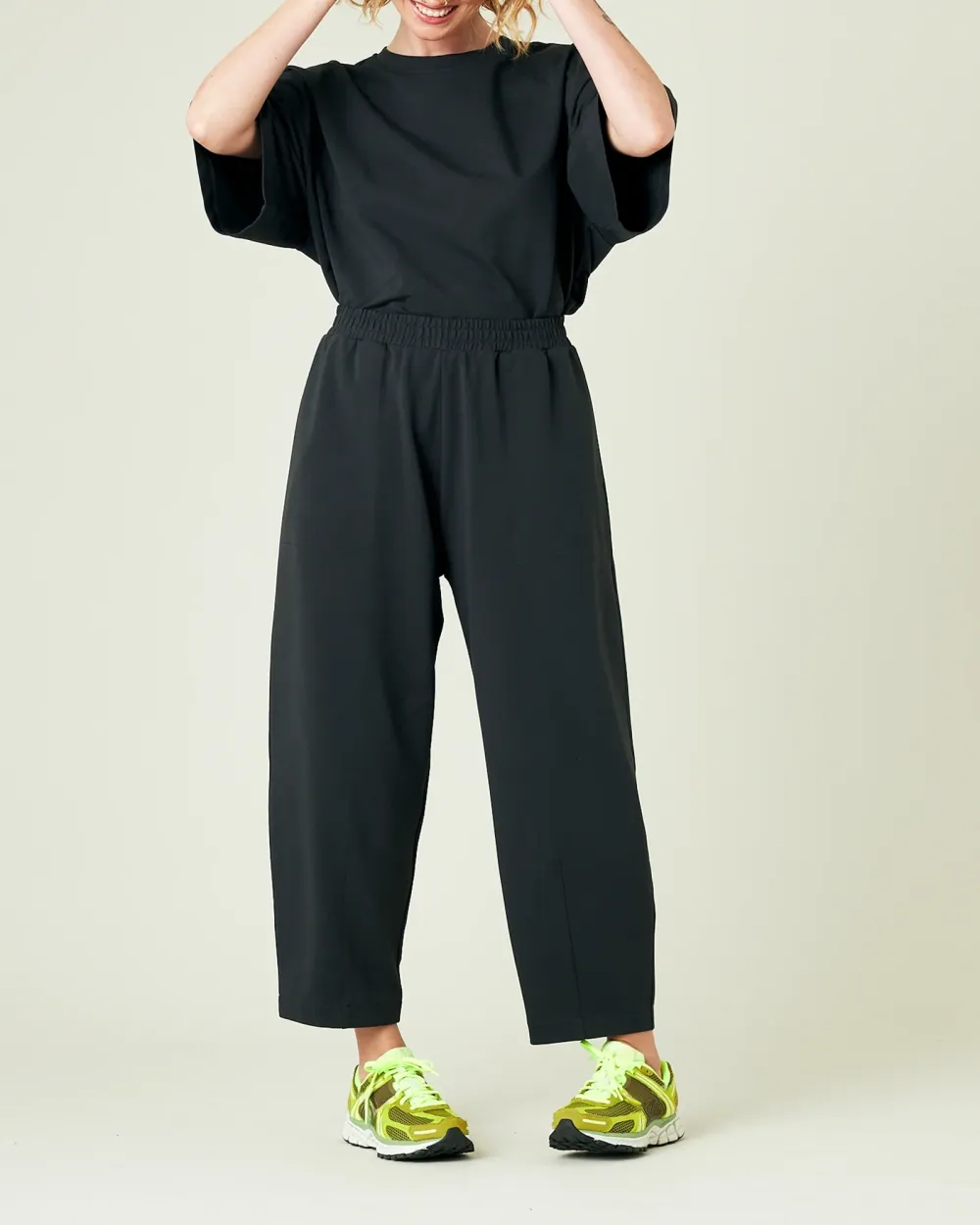 SLATE COTTON JERSEY TROUSERS