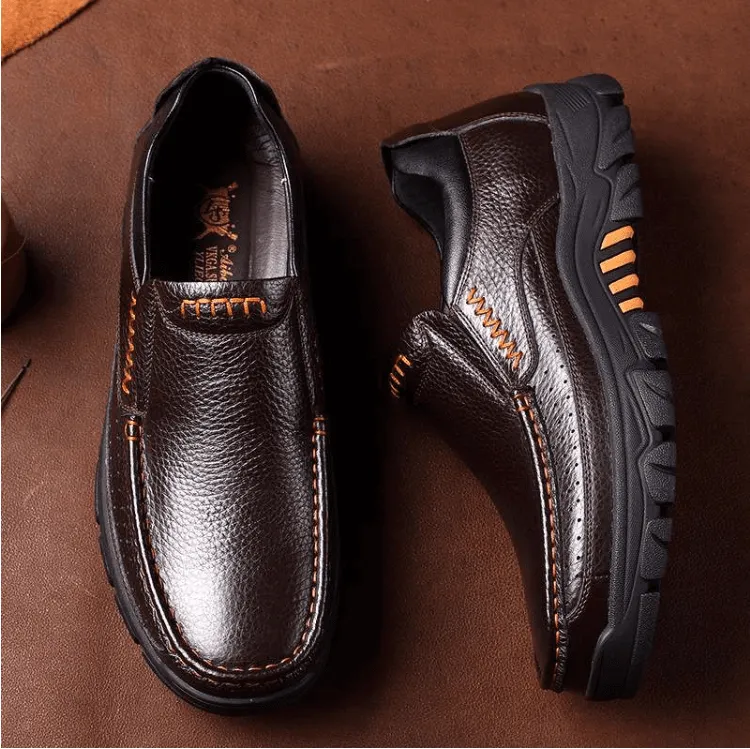 ⏰Limited Time Offer--50% OFF 🎉 Mens Waterproof Non Slip Soft Insole Genuine Leather Shoes