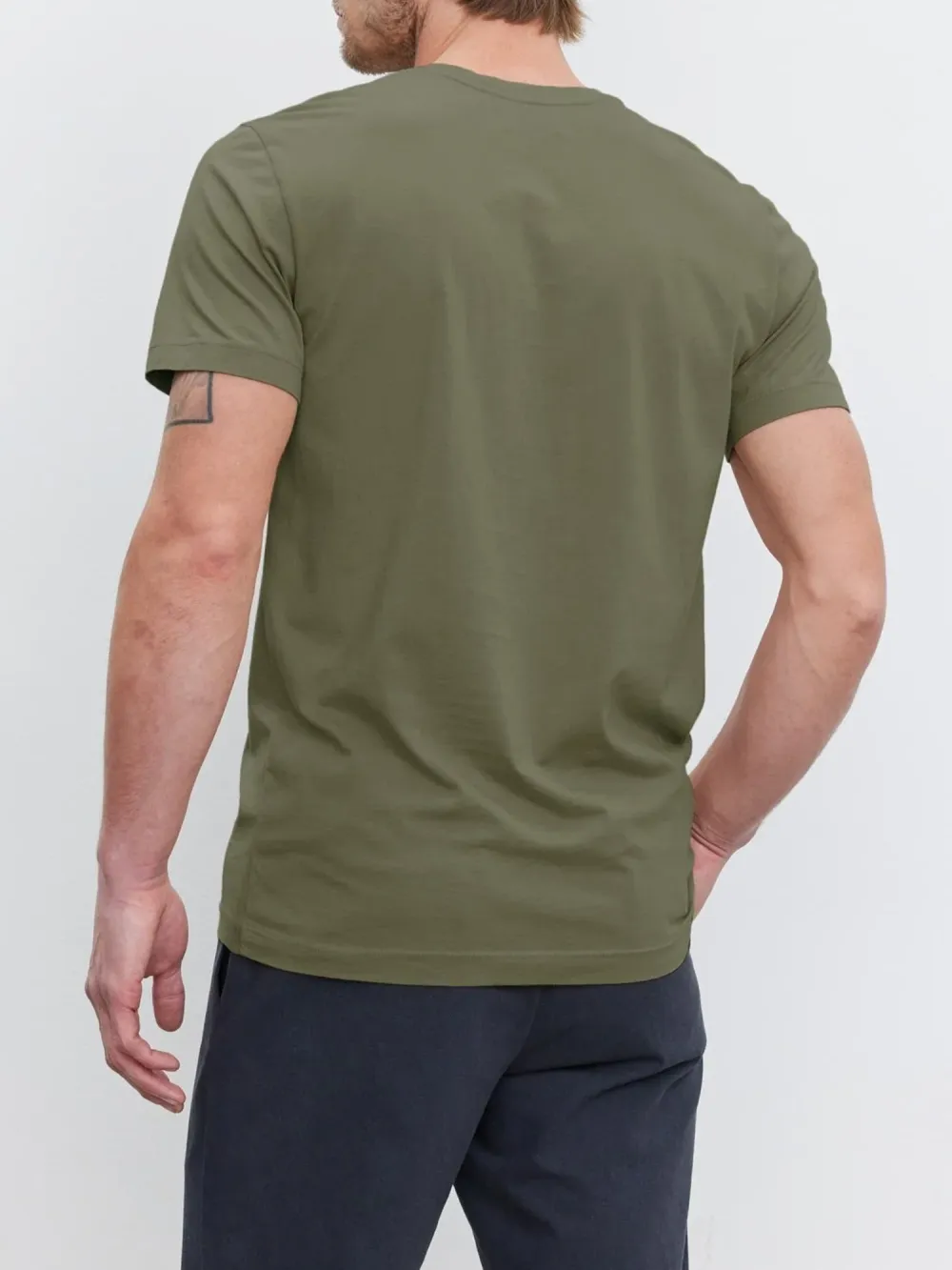 Men'S Solid Round Neck Cotton T-Shirt