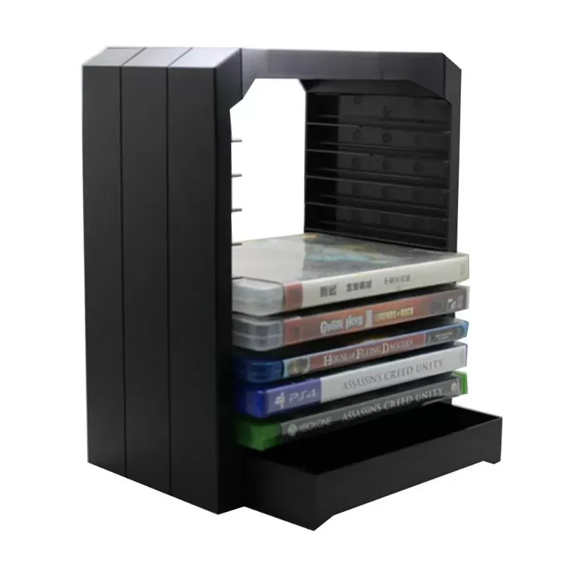 Multifunctional Disk Storage Tower For Games & Blu Ray Discs Storage Tower Holder 10 Game Disks Organizer for Xbox One/PS4