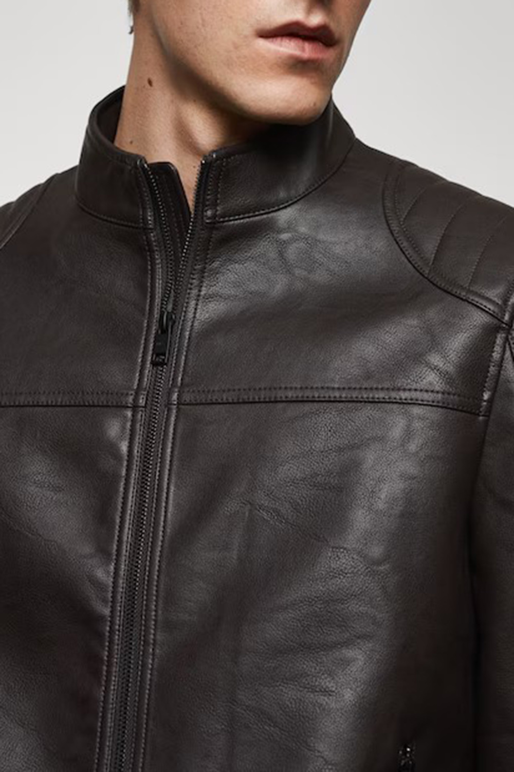 Nappa leather-effect jacket