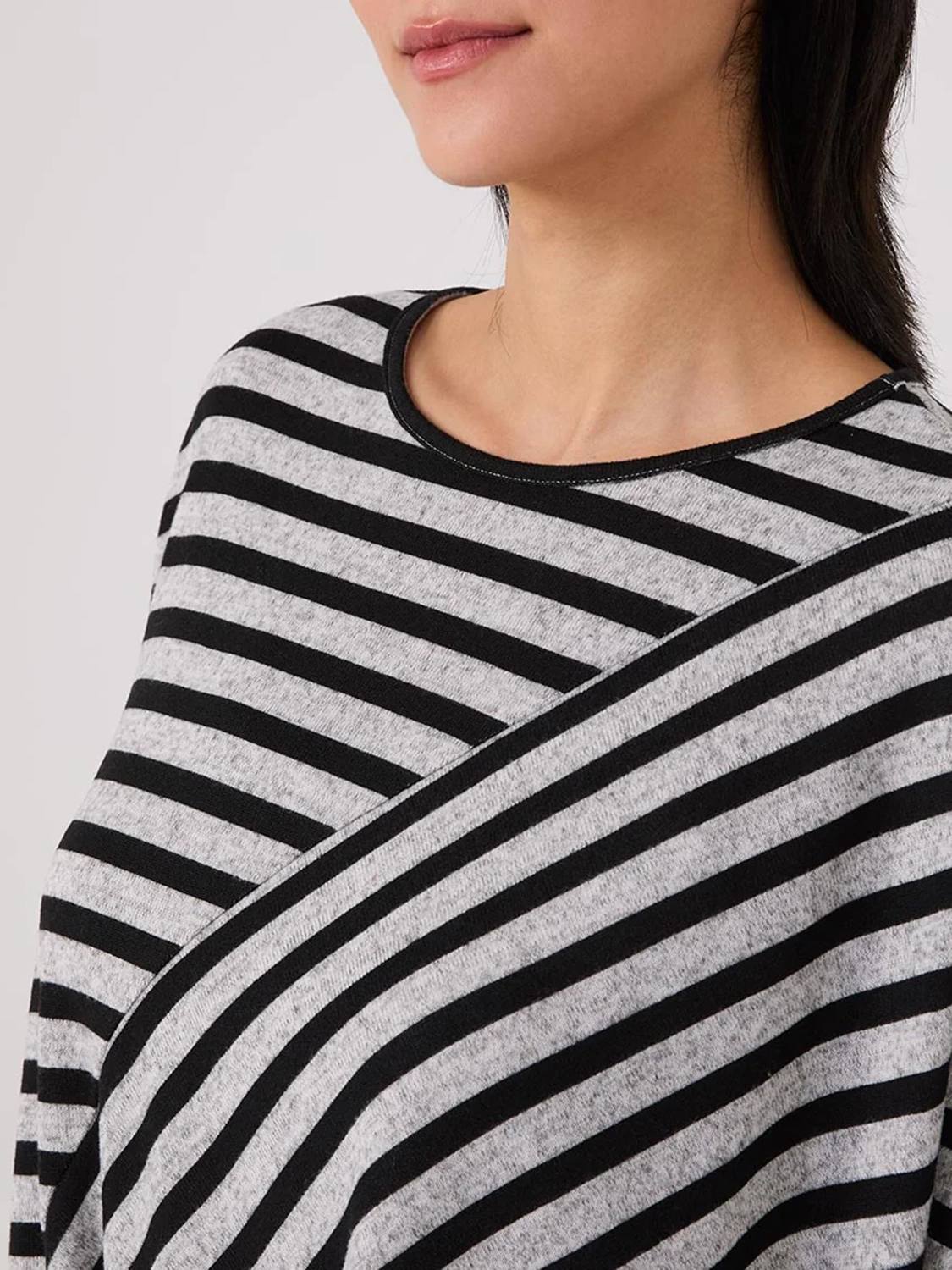 Striped Batwing High-Low Top