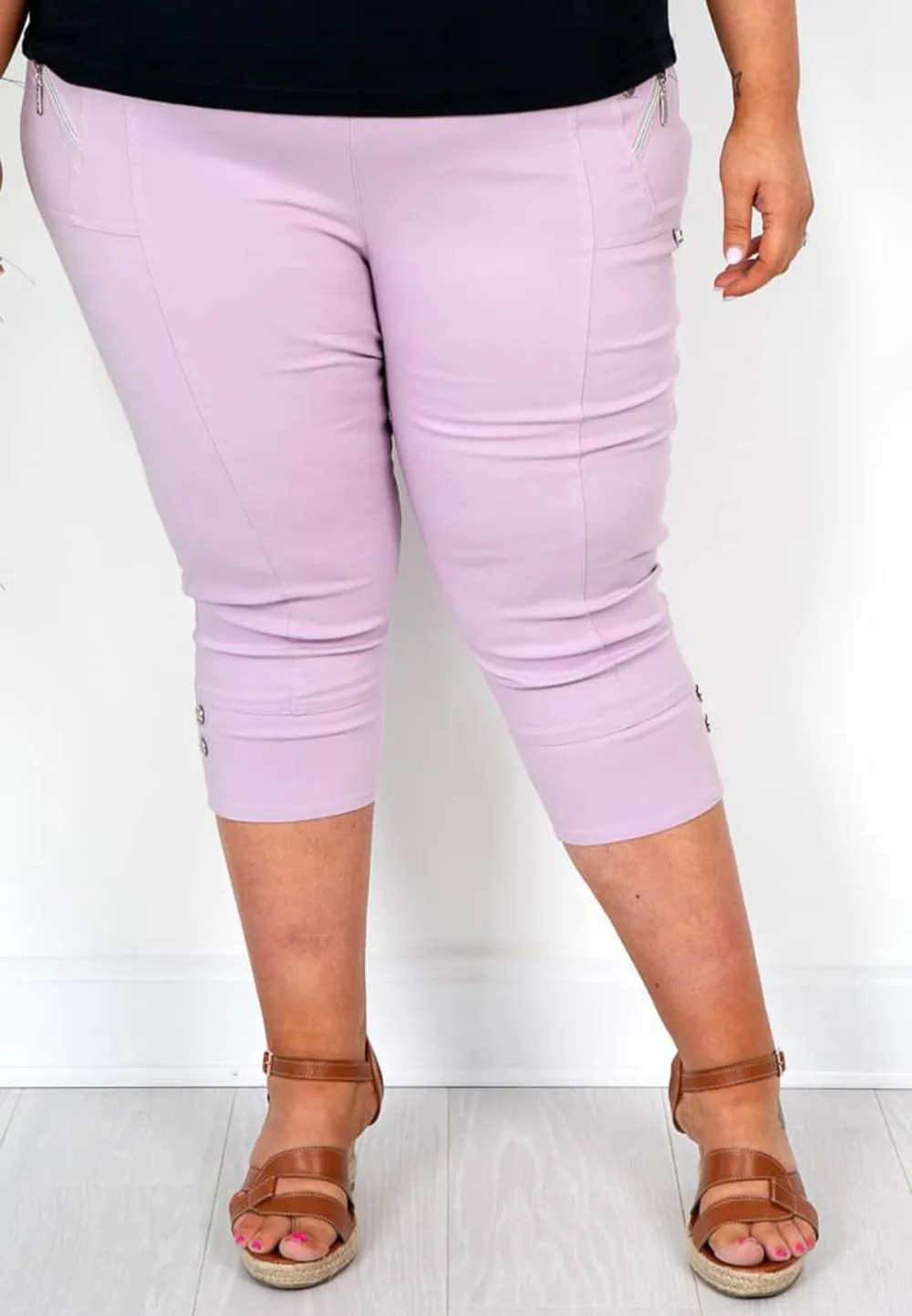 Lilac Cropped Elasticated Trouser