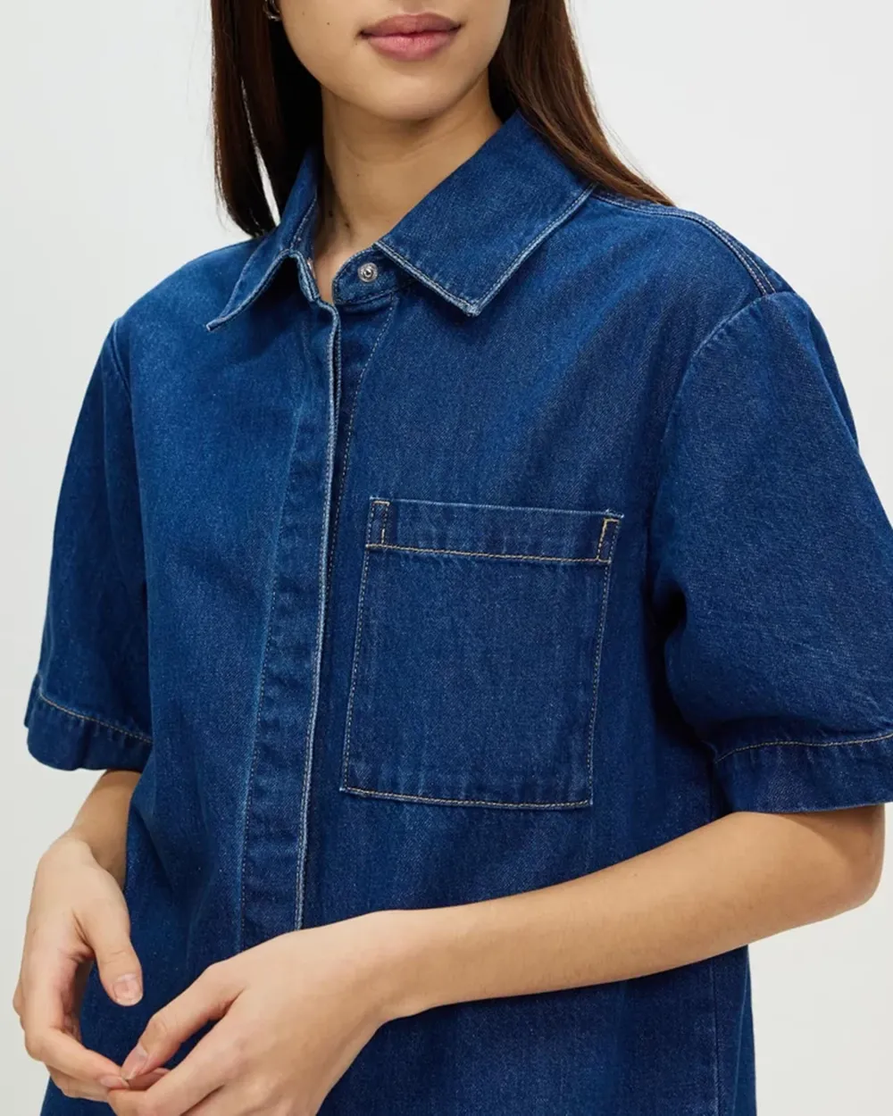 Denim Mini Shirt Dress